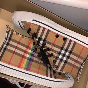Rainbow Burberry Canvas Sneakers